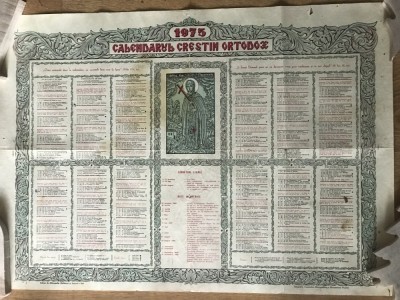 Calendar Crestin Ortodox 1975 foto