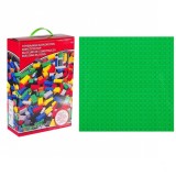 Set 800 de cuburi pentru constructii si creatii nelimitate si Suport pentru Caramizi Constructie Verde 16x16 cm