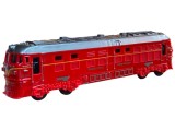 Jucarie locomotiva-tren rosu din plastic cu lumini