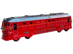 Jucarie locomotiva-tren rosu din plastic cu lumini