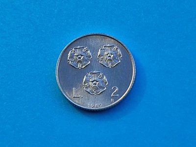2 Lire 1987 San Marino-UNC-RAR-in realitate arata bine!! foto