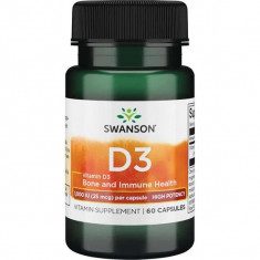 Vitamina D3 1000 UI, Swanson High Potency Vitamin D3 - 60 capsule foto