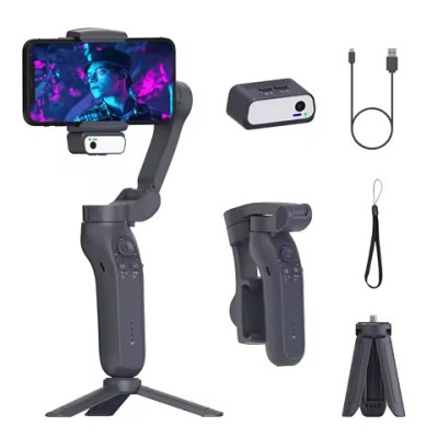 Gimbal L9 Lite Stabilizator, Portabil Pliabil cu 3 Axe cu Obiective Ultra Larg cu Urmarire AI, Negru foto