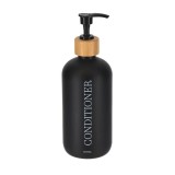 Dispenser Balsam 500Ml Sticlă/ Bambus &ndash; Negru Mat