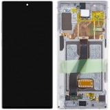 Cumpara ieftin Display cu Touchscreen Samsung Galaxy Note 10+ 5G N976 / Note 10+ N975, cu Rama, Alb, Service Pack GH82-20838B