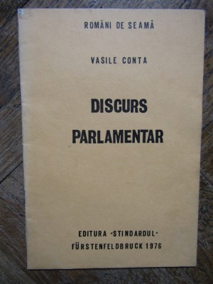 VASILE CONTA -DISCURS PARLAMENTAR foto