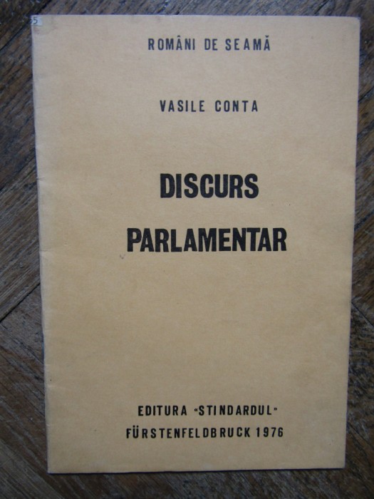 VASILE CONTA -DISCURS PARLAMENTAR