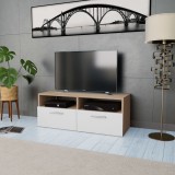 VidaXL Comodă TV, PAL, 95 x 35 x 36 cm, culoarea stejarului și alb