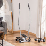 Cumpara ieftin HOMCOM Stepper cu Ghidon, Manere, Step Fitness cu Monitor LCD pentru Casa si Sala, Argintiu