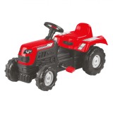 Tractor cu Pedale Rosu, 81.5cm, 3-5 Ani, Max 50kg. Jucarie Copii cu Claxon