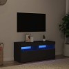 VidaXL Comodă TV cu lumini LED, negru, 90x35x40 cm 804383