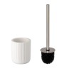 Perie WC Kopenpal din metal cu suport ceramic, Alb/Argintiu, 10x38 cm, Oem