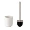 Perie WC Kopenpal din metal cu suport ceramic, Alb/Argintiu, 10x38 cm