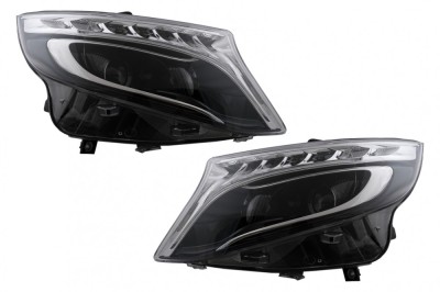 Faruri LED Mercedes V-Class W447 Vito (2014-2017) Negru Performance AutoTuning foto