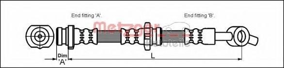 Conducta / cablu frana NISSAN PRIMERA Break (WP11) (1996 - 2002) METZGER 4111986