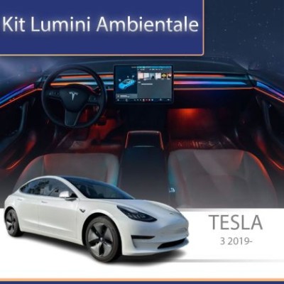 Lumini ambientale Tesla Model 3 2019-2020 set complet control telefon sau sistem original CarStore Technology foto
