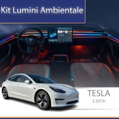 Lumini ambientale Tesla Model 3 2019-2020 set complet control telefon sau sistem original CarStore Technology