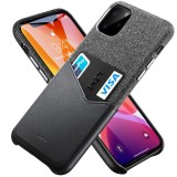 Husa Piele - Textil ESR Metro Wallet pentru Apple iPhone 11 Pro, Neagra