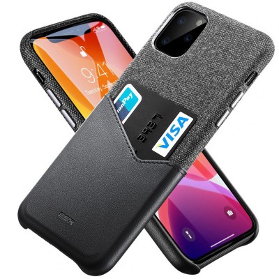Husa Piele - Textil ESR Metro Wallet pentru Apple iPhone 11 Pro, Neagra foto
