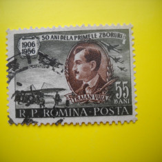 HOPCT LOT NR 300 TRAIAN VUIA -AVION 1956-1 TIMBRE VECHI-STAMPILAT ROMANIA