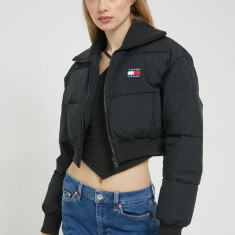 Tommy Jeans geaca femei, culoarea negru, de iarna