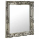 Oglindă de perete &icirc;n stil baroc, argintiu, 50 x 60 cm
