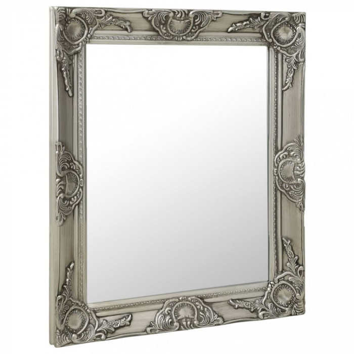 Gossi oglinda de perete in stil baroc, argintiu, 50 x 60 cm