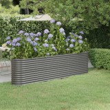 vidaXL Strat &icirc;nălțat grădină gri 260x40x68cm oțel vopsit electrostatic