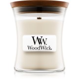 Woodwick Island Coconut lum&acirc;nare parfumată cu fitil din lemn 85 g