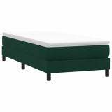 vidaXL Pat cu arcuri fără saltea verde &icirc;nchis 100x210 cm catifea 3315816