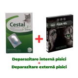 Pachet Deparazitare Pisici: Cestal (Intern) + Zgardă Flea-Kill (Extern) 35 cm, Ceva Sante &amp; PESS
