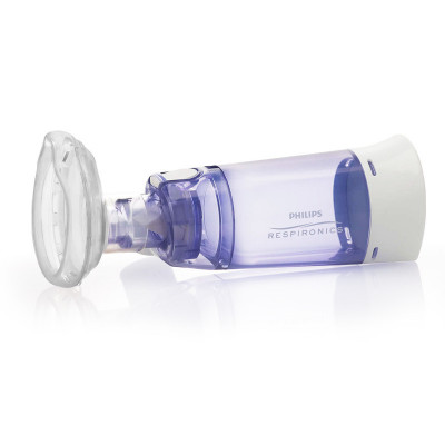 Camera de inhalare Optichamber Diamond Respironics Philips, 140 ml, 14.2 cm, avertizare sonora, adaptor silicon, 0-18 luni foto