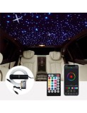 Kit Fibra Optica Plafon Instelat auto RGB-W 200 Fire 2M 75mm cu aplicatie pe telefon si telecomanda 200-0.75MM-2M, Xenon Bright