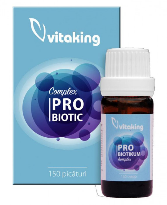Complex de Picaturi Probiotice (10 tipuri de bacterii) 6 mililitri Vitaking