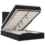 Cumpara ieftin Cadru de pat otoman cu saltele, catifea neagra 120x190cm