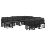 vidaXL Set de canapele de exterior 12 pcs Negru și Gri &icirc;nchis 3437629