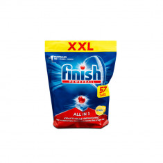 Detergent Vase Finish All in One Lemon, 57 Tablete, Pentru Masina de Spalat Vase, Lamaie, Detergent de Vase, Detergent Anticalccar Masina de Spalat Va