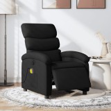 VidaXL Fotoliu electric de masaj rabatabil, negru, textil