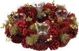 Coronita de Advent MagicHome rosie naturala pentru Craciun, 37 cm