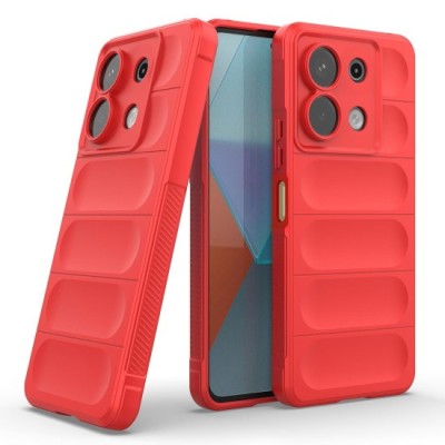 Husa wave, compatibila cu Xiaomi Redmi Note 13 5G, Grip Anti-Soc, Tpu, Pure Red foto