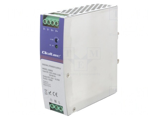 Alimentator Pulsatoriu 150W 24V 6.25A IP20 pentru Şină DIN
