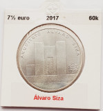 172 Portugalia 7,5 Euro 2017 &Aacute;lvaro Siza km 880 argint