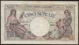 ROMANIA 500 LEI - 21 Septembrie 1933 . Data rara . VF -