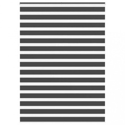 Jaluzea tip zebra neagră lățime țesătură 150,9 cm poliester foto
