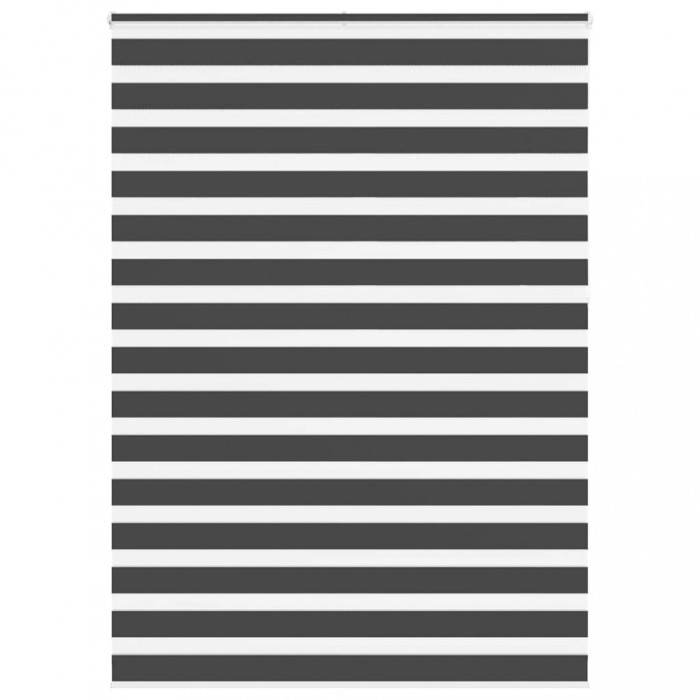 Jaluzea tip zebra neagră lățime țesătură 150,9 cm poliester