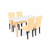Set de sufragerie Verona 120 4+1, alb-bej