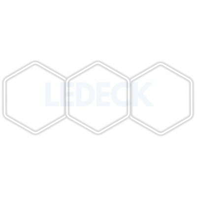 Lumina LED Hexagonala Profesionala Aluminiu, 3 Module 120x315CM , Service Auto, Detailing, Ateliere, Spatii Comerciale foto