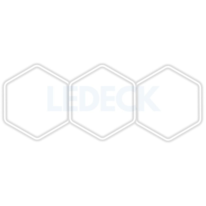 Lumina LED Hexagonala Profesionala Aluminiu, 3 Module 120x315CM , Service Auto, Detailing, Ateliere, Spatii Comerciale