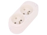 Conector Alimentare AC Mamă Spliter Alb 250V 16A
