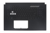 Carcasa superioara cu tastatura palmrest Laptop Gaming, Asus, TUF A17 FA707RC, FA707RE, FA707RC-1B, 90NR09I2-R31UI1, 33NJKTAJNB0, iluminata, layout US